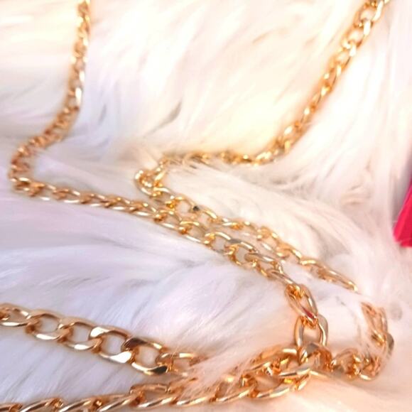 DIOR CROSSBODY Purse 6.5x4 Red Satin Beaute bag added Crystal Tassel Gold Chain - Picture 8 of 16